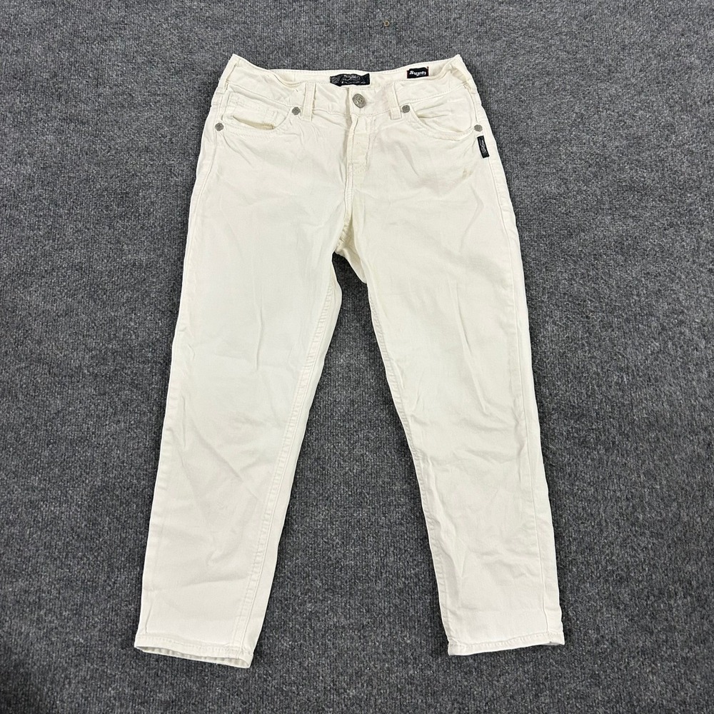 Silver Jeans Co. Capri Womens Size 29 White Suki Super Stretch Cropped Denim